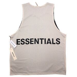 Essentials Fear Of God Mesh Tank Top Muscle Shirt Cream Rubberized Logo NWT M‎